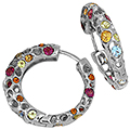 Серьги-кольца с цветными камнями (арт.00469)