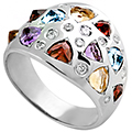 Широкое кольцо с цветными камнями (арт.30446)