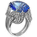 Кольцо с голубым кварцем и бриллиантами (арт.30681)