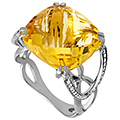 Кольцо с цитрином и бриллиантами (арт.30699)
