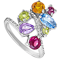Кольцо с бриллиантами и цветными камнями (арт.30910)